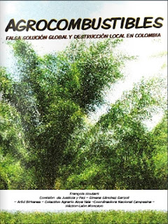 Gráfica alusiva a Agrocombustibles: Falsa solución global y destrucción local en Colombia